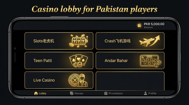Lobby view of winwin for Pakistan users